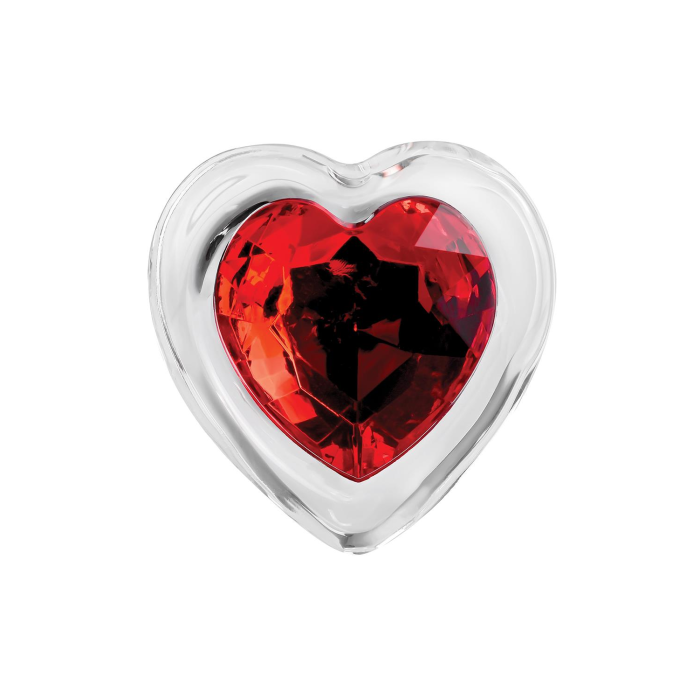 Скляний анальний затор ADAM ET EVE RED HEART GEM GLASS PLUG SMALL