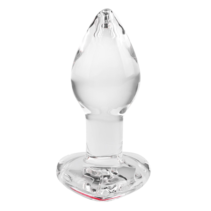 Скляний анальний затор ADAM ET EVE RED HEART GEM GLASS PLUG SMALL
