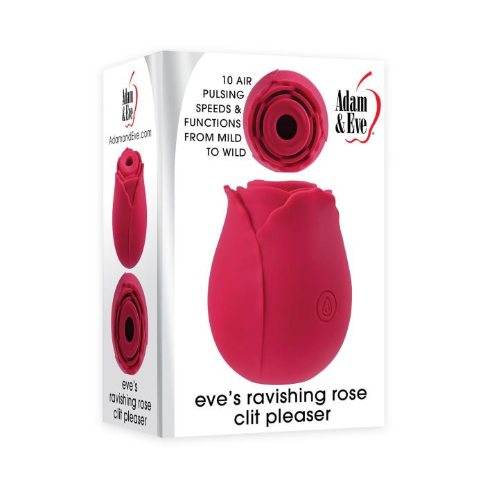 ВВакуумний кліторальний стимулятор Adam & Eve Eve's Ravishing Rose Clit Pleaser, червоний