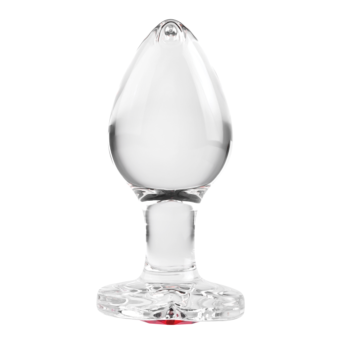 Анальна пробка скляна M ADAM ET EVE RED HEART GEM GLASS PLUG MEDIUM