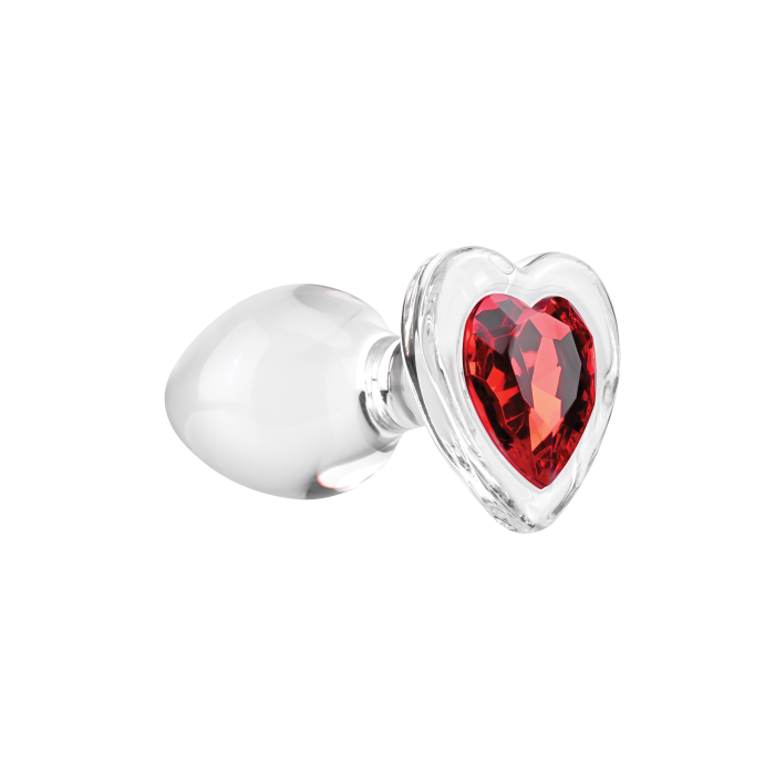 Анальна пробка скляна M ADAM ET EVE RED HEART GEM GLASS PLUG MEDIUM