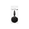 Анальна пробка з м'яким пухнастим хвостом кролика BUNNY TAILS MINI BLACK BLACK FUR