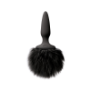 Анальна пробка з м'яким пухнастим хвостом кролика BUNNY TAILS MINI BLACK BLACK FUR