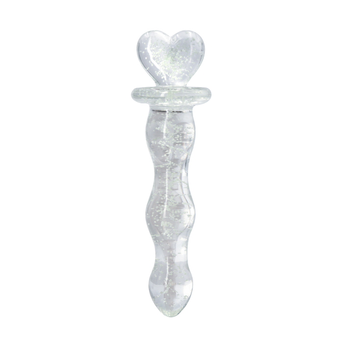 Фалоімітатор скляний NS Novelties, що світиться FIREFLY GLASS HEART A GLOW CLEAR