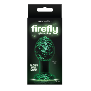Анальна пробка скляна NS Novelties, що світиться FIREFLY GLASS PLUG SMALL CLEAR