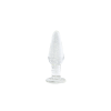 Анальна пробка скляна NS Novelties, що світиться FIREFLY GLASS TAPERED PLUG MEDIUM CLEAR