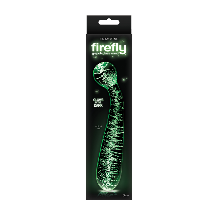 Фалоімітатор скляний NS Novelties, що світиться FIREFLY GLASS G SPOT GLOW WAND CLEAR