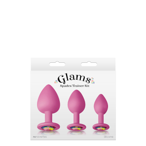 Набір анальних пробок силікон NS Novelties GLAMS SPADES TRAINER KIT PINK