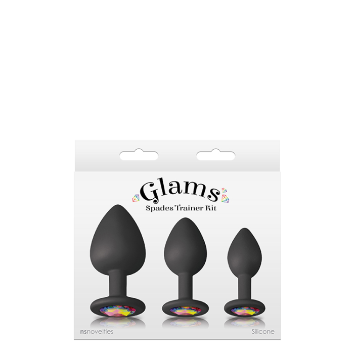 Набір анальних пробок силікон NS Novelties GLAMS SPADES TRAINER KIT BLACK