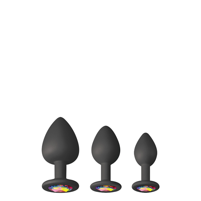 Набір анальних пробок силікон NS Novelties GLAMS SPADES TRAINER KIT BLACK