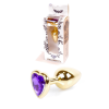 Анальний корок з фіолетовим каменем, серце Jewellery