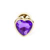 Анальний корок з фіолетовим каменем, серце Jewellery