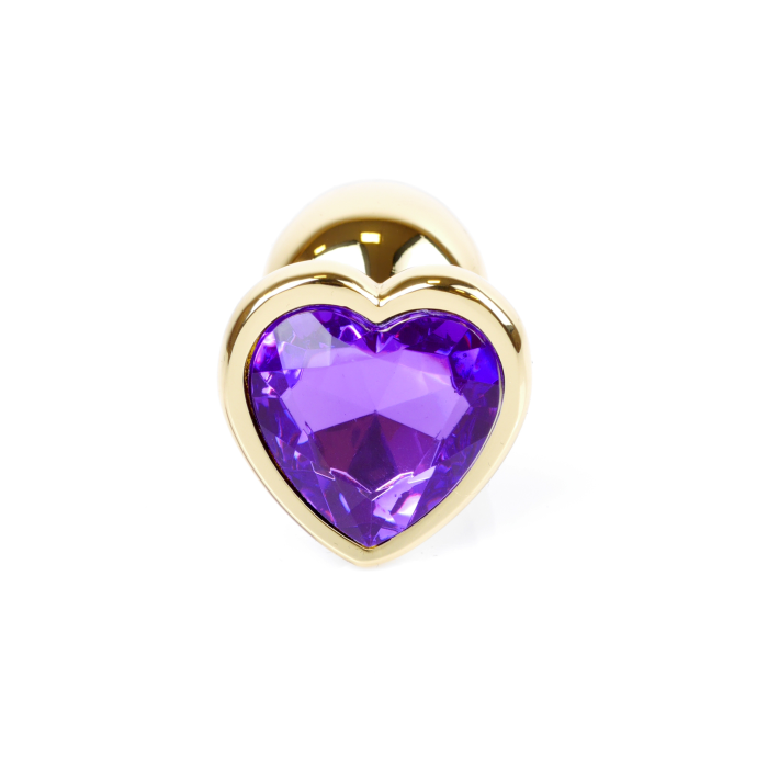 Анальний корок з фіолетовим каменем, серце Jewellery