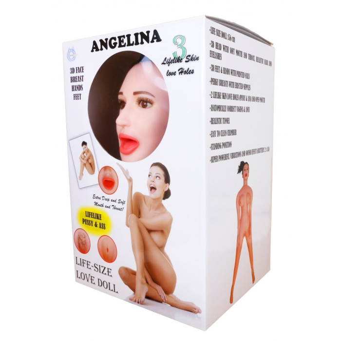 Лялька надувна Boss Series Angelina 3D зі вставкою з кібершкіри та вібро