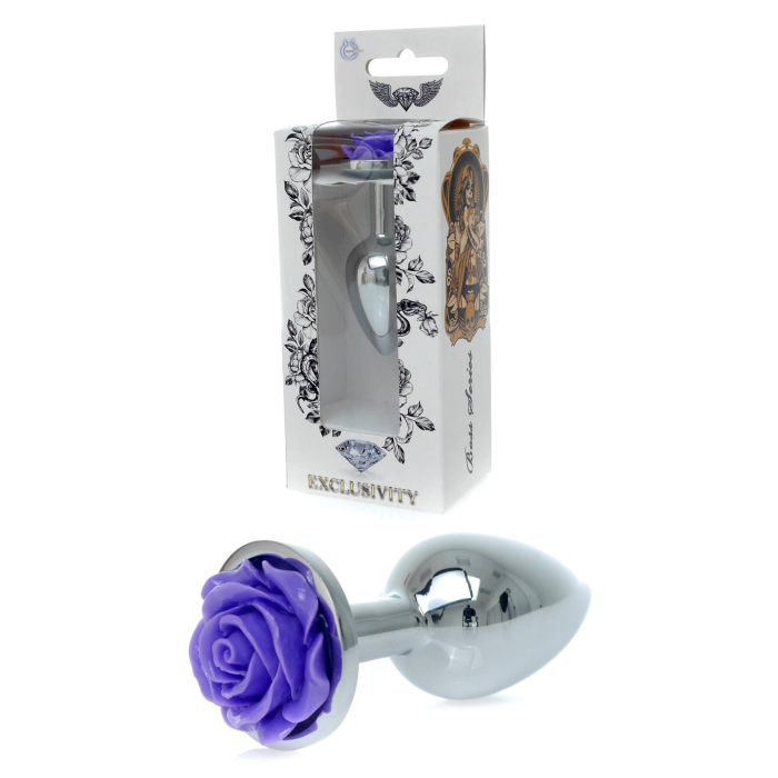 Анальний плаг з каменем у вигляді троянди, фіолетовий Jewellery