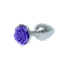 Анальний плаг з каменем у вигляді троянди, фіолетовий Jewellery