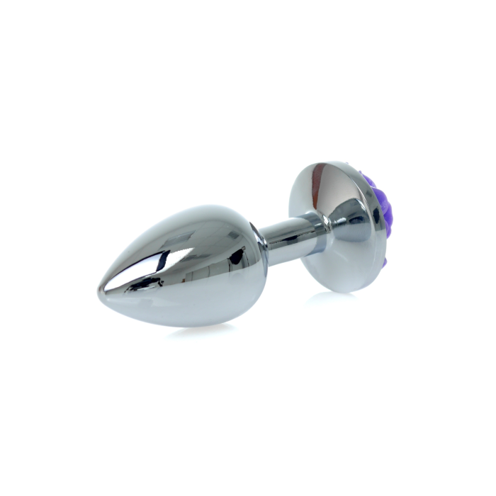 Анальний плаг з каменем у вигляді троянди, фіолетовий Jewellery