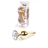 Анальний плаг з каменем Plug-Jewellery Gold BUTT PLUG- Clear
