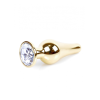 Анальний плаг з каменем Plug-Jewellery Gold BUTT PLUG- Clear
