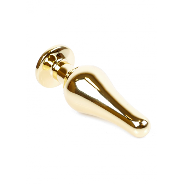 Анальний плаг з каменем Plug-Jewellery Gold BUTT PLUG- Clear