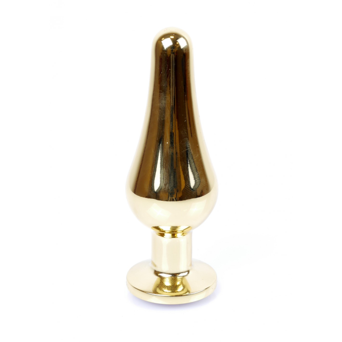 Анальний плаг з каменем Plug-Jewellery Gold BUTT PLUG- Clear