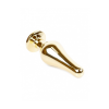 Анальна пробка з нержавіючої сталі з каменем Plug-Jewellery Gold BUTT PLUG-Dark Blue
