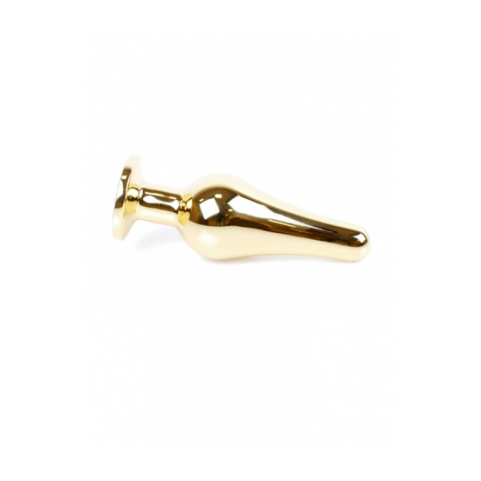 Анальна пробка з нержавіючої сталі з каменем Plug-Jewellery Gold BUTT PLUG-Dark Blue