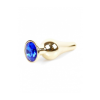Анальна пробка з нержавіючої сталі з каменем Plug-Jewellery Gold BUTT PLUG-Dark Blue