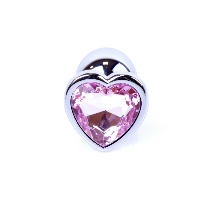 Анальний корок з каменем Plug-Jewellery Silver Heart PLUG- Rose