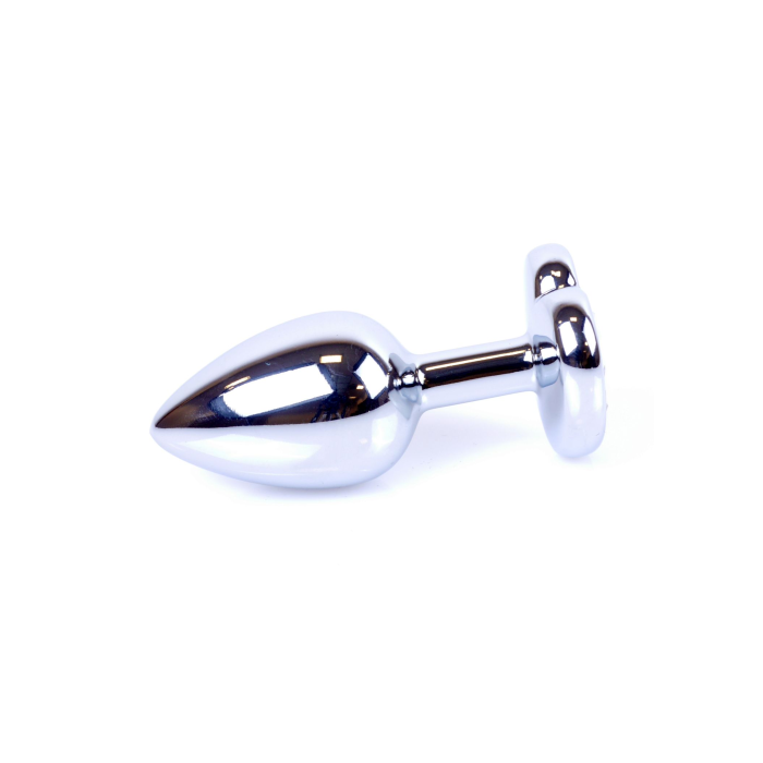 Анальний корок з каменем Plug-Jewellery Silver Heart PLUG- Rose