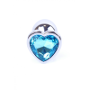 Анальна пробка Plug-Jewellery Silver Heart PLUG-Light Blue