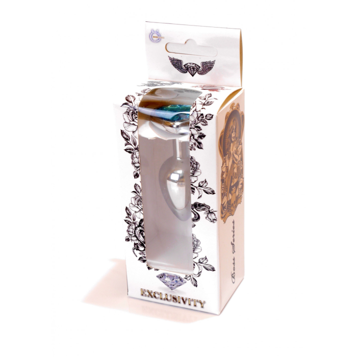 Анальна пробка Plug-Jewellery Silver Heart PLUG-Light Blue