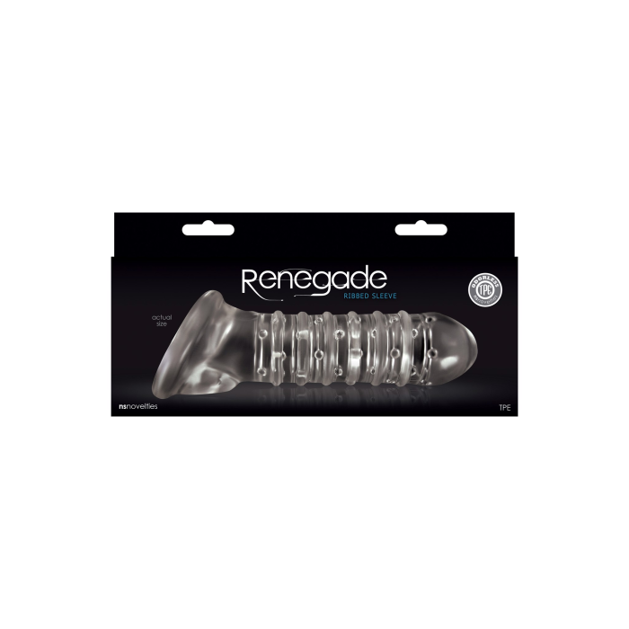 Насадка на пеніс рельєфна, що подовжує, NS Novelties Renegade прозора