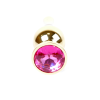 Анальна пробка з рожевим каменем Plug-Jewellery Gold BUTT PLUG-Pink