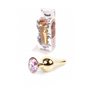 Анальна пробка з рожевим каменем Plug-Jewellery Gold BUTT PLUG-Rose