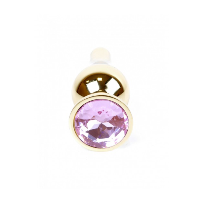 Анальна пробка з рожевим каменем Plug-Jewellery Gold BUTT PLUG-Rose