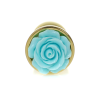 Анальна пробка з блакитною трояндою Plug-Jewellery Gold PLUG ROSE- Light Blue