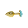 Анальна пробка з блакитною трояндою Plug-Jewellery Gold PLUG ROSE- Light Blue
