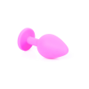 Анальна пробка з блакитним кристалом Plug-Jewellery Pink Silicon PLUG Medium-Light Blue Diamond