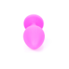 Анальна пробка з блакитним кристалом Plug-Jewellery Pink Silicon PLUG Medium-Light Blue Diamond