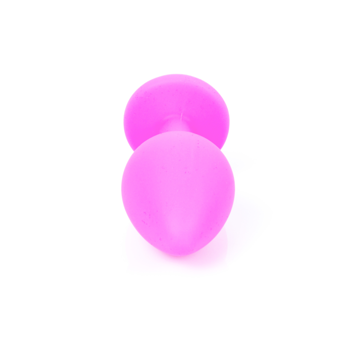 Анальна пробка з блакитним кристалом Plug-Jewellery Pink Silicon PLUG Medium-Light Blue Diamond
