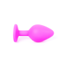 Анальна пробка з блакитним кристалом Plug-Jewellery Pink Silicon PLUG Medium-Light Blue Diamond