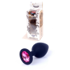 Анальна пробка чорна з каменем Plug-Jewellery Black Silicon PLUG Medium-Pink Diamond