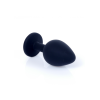 Анальна пробка чорна з каменем Plug-Jewellery Black Silicon PLUG Medium-Pink Diamond