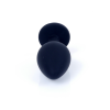 Анальна пробка чорна з каменем Plug-Jewellery Black Silicon PLUG Medium-Pink Diamond