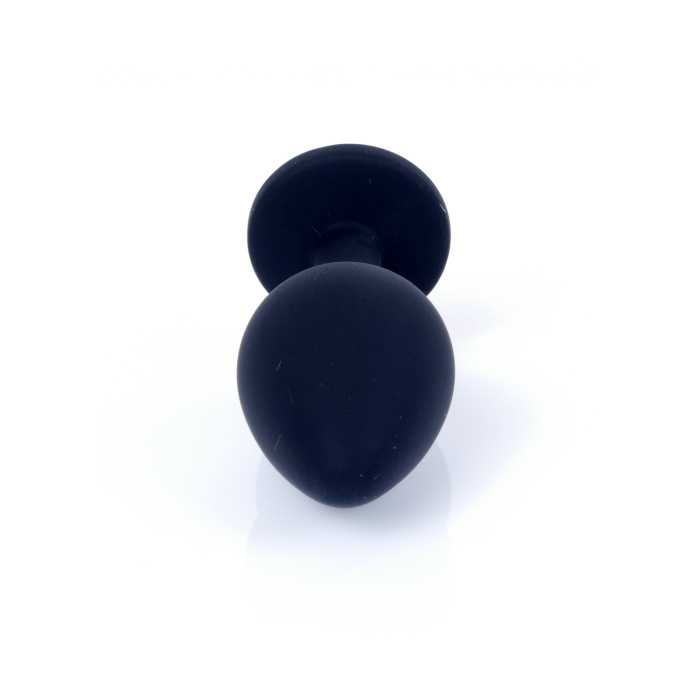 Анальна пробка чорна з каменем Plug-Jewellery Black Silicon PLUG Medium-Pink Diamond