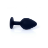 Анальна пробка чорна з каменем Plug-Jewellery Black Silicon PLUG Medium-Pink Diamond