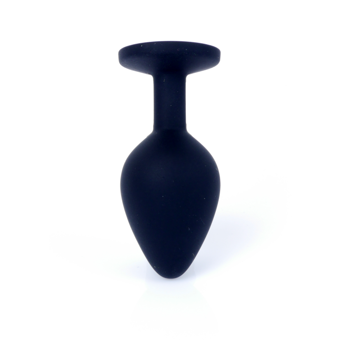 Анальна пробка чорна з каменем Plug-Jewellery Black Silicon PLUG Medium-Pink Diamond