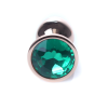 Анальна золота пробка з каменем зеленого кольору Jewellery