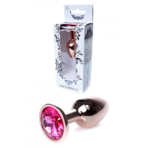Анальний плаг S з рожевим каменем Boss of toys Jewellery